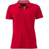 James & Nicholson Poloshirt Damen Traditional Polo / Trachtenknöpfe aus Horn-Imitat