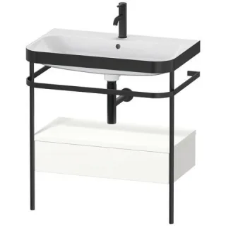 Duravit Happy D.2 Plus c-bonded Set mit Metallkonsole und Schubkasten Weiß Supermatt 775x490x850 mm  HP4742O8484