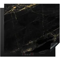 MuchoWow Herd-Abdeckplatte Marmoroptik/print - Luxus - Schwarz - Gold, Vinyl, (1 tlg), Küche Herdabdeckplatte Ceranfeld Vinyl Einteilig, 59x52 cm