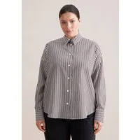 seidensticker Klassische Bluse Schwarze Rose 1/1 Kragen Gestreift