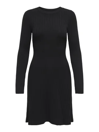 JDY - JDYKATE L/S O-NECK DRESS KNT Black - Gr. - XL