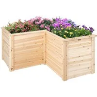 KOMFOTTEU Hochbeet Gartenbeet, L-förmiges Pflanzenkasten mit offenem Boden