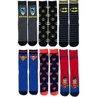 Batman Freizeitsocken Superman und Batman Socken Kinder + Jugendliche Strümpfe Kindersocken 3er Set Gr.35/37 38/40