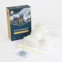 PETSWORLD EST 2021 Schutznetz Katzennetz 8×3 m für Balkon inkl. Befestigung & Kabelbinder, BxL: 17x35 m, Wetterbeständiges Katzenschutznetz mit geknoteten Maschen