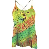 Guru-Shop T-Shirt Batik Hippie Top - grün Ethno Style, Hippie, alternative Bekleidung, Festival