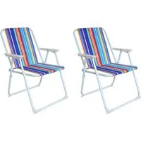 Mojawo Klappstuhl 2er Campingstuhl Outdoor Klappstuhl Gartenstuhl Regenbogen gestreift