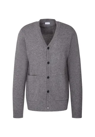 seidensticker - LAMBSWOOL CARDIGAN Mid Grey Melange - Gr. - XL