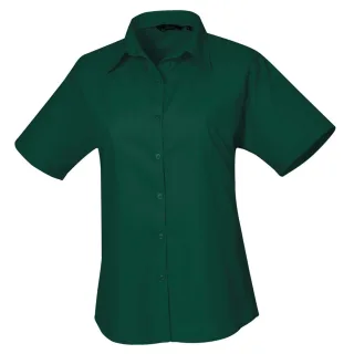Premier Popeline-Kurzarmbluse für Damen/Damen (Flaschengrün)