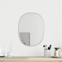 furnicato Wandspiegel 30 x 25 cm Silber mit Glas und PVC-Rahmen (1-St), Verzerrungsfreie Glasspiegel-Fläche mit 4 mm Stärke für das Badezimmer