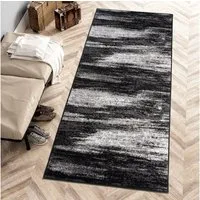 Mazovia Läufer Läufer Flurläufer Modern für Vorzimmer 70 cm Breit Grau Schwarz, 70 x 100 cm, Kurzflor, Meterware, Höhe 8 mm