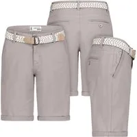 Stitch & Soul Bermudas Damen Short Bermuda kurze Hose Sommer Chino Stoff Hose mit Gürtel