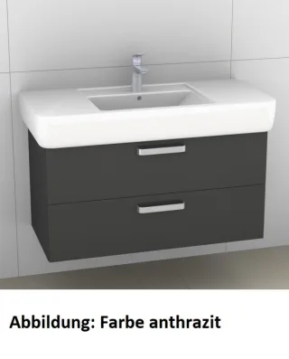 Artiqua 413 Waschtischunterschrank für Renova Plan 122100, 122103 Oxid Hellgrau quer, 413-WU2L-K11-7 413-WU2L-K11-7183-721
