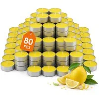 Spetebo Duftkerze Citronella Duft Teelicht - 40er Pack (Set, 40-tlg., Insekten Abwehr), Zitronen Duftkerze gegen Mücken