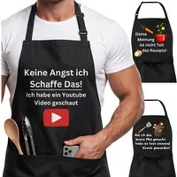 Curry Master Kochschürze Lustige Grillschürze mit Spruch - Geschenkidee, 100% Baumwolle, Doppelnähte, Einstellbare Größe, 2 Front-Taschen