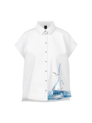 Marc Cain Sports - Bluse mit maritimem Print little boy blue - Gr. - 42