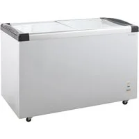 GastroHero Gefriertruhe Tiefkühltruhe 355 Liter mit Glasschiebedeckel & Rollen abschließbar TKTR-ECO450GN, 127.5 cm breit