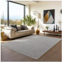 Teppium Teppich Unicolor - Einfarbig, Rechteckig, Höhe: 20 mm, Kurzflor Schlingen Teppich Grau Boucle-Loop Wohnzimmer Teppich