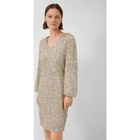 s.Oliver Midikleid Kleid Kurzes Pailletten-Kleid mit Gummizug am Ärmel