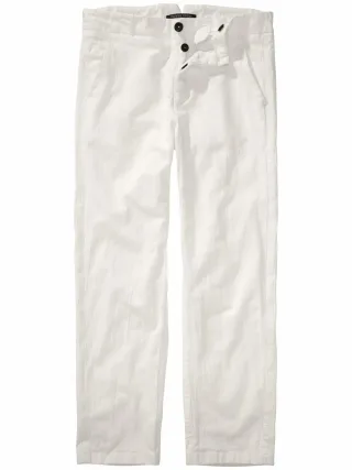 hannes roether Herren Hose tra21vel Weiß 49 % Baumwolle, 31 % Leinen, 19 % Lyocell, 1 % Elasthan