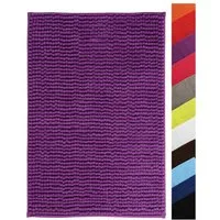 MSV Badematte CHENILLE, Höhe 12 mm, Badteppich, 100% Polyester Microfaser, Anti-Rutsch Beschichtung, mit praktischer Schlaufe zum Aufhängen, Waschbar 30°, Flauschig weich und warm, in 3 Größen erhältlich: 40 x 60, 50 x 80 und 60 x 90, viele angesagte