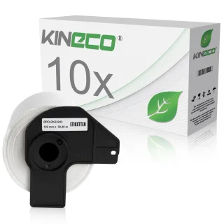 10x Etiketten kompatibel zu Brother DK-22243, 102mm x 30.48m