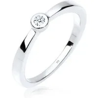Elli DIAMONDS Verlobungsring Diamant Weiß Brillantschliff (0.03 ct) 925 Sterling Silber