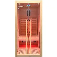 HOME DELUXE Infrarotkabine SONORA, BxTxH: 90 x 90 x 190 cm, (FM-Radio mit MP3-Funktion, LED-Farblicht, inkl. Ionisator mit Ozondesinfektion) 4 Vollspektrumstrahler, für 1 Person, hochwertiges Hemlockholz