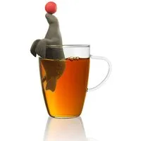 WestCraft Teesieb Cute Animal Tee-Sieb, Tee Ei, Tea Infuser, Teekugel Silikon Seelöwe, Silikon, (1-St), Lustige Tee-Ei-Tier-Figuren, Zur Zubereitung von 1 Tasse losen Tee