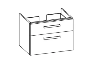 Artiqua 413 Waschtischunterschrank für Renova Plan 122175 Graphit Struktur quer, 413-WU2L-3-K18-7098 413-WU2L-3-K18-7098-401