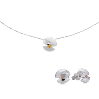 Orphelia Damen-Set aus 925er Sterlingsilber: Halskette + Ohrringe – Silber SET-5661