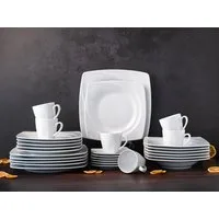 CreaTable Kombiservice Celebration Weiss (30-tlg), 6 Personen, Porzellan