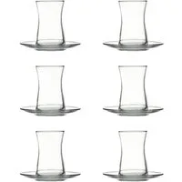 Pasabahce Allzweckkiste Pasabahce Heybeli Teeglas mit Untertasse 160 ml 6er Set (Set)