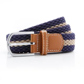Asquith & Fox Herren Zwei-Farb-Streifen Geflochtenem Dehnbelt (Marine/Khaki)