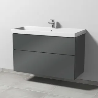 Sanipa 3way Waschtischunterbau zu Villeroy & Boch Avento Waschtisch mit 2 Auszügen, Anthrazit-Glanz SF62479