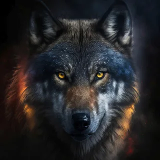Acrylglasbild MYSTERIOUS WOLF