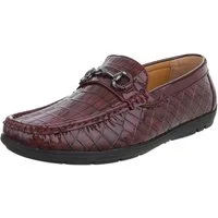 Coolwalk Eleganter Mokassin mit Kroko-Prägung für Herren Slipper (90112436) Flach Slipper in Weinrot