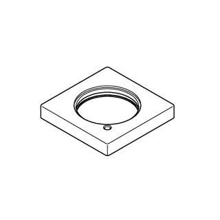 Grohe Rosette 48421 eckig für Waschtisch-Batt. ohne Zugstange hard graphite gebürstet, 48421AL0 48421AL0