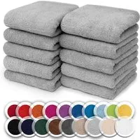NatureMark Seiftuch 10er-Set Seiftücher 30x30cm 100% Baumwolle, (10-St), Frottier Waschlappen Seiflappen 30 x 30 cm, Silber grau