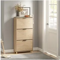 SoBuy Schuhschrank Schuhschrank, Schuhregal Schuhkipper Schuhkommode Schuhschrank schmal, mit 2 oder 3 Klappen, für Flur, Eingangsbereich
