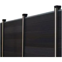 HOME DELUXE Zaunpfosten Nutleiste mit Solar LED Beleuchtung DINA DELUXE, (2-St), Kompatibel zu Sichtschutzzaun CALLADO