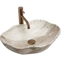 wohnwerk.idee Aufsatzwaschbecken Waschbecken Natursteinoptik – Design Badwaschbecken modern