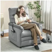 HOMCOM Massagesessel Memory-Funktion Relaxsessel (Fernsehsessel mit Liegefunktion, 1-St., TV Sessel), Leise, stufenlos elektrisch verstellbar, 8-Punkt-Massage