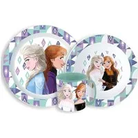 Disney Kindergeschirr-Set Disney Die Eiskönigin Elsa Kinder Geschirr-Set 3 teilig (3-tlg), 1 Personen, Becher Teller Schüssel