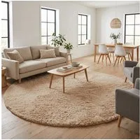 Pergamon Hochflor-Teppich Hochflor Shaggy Teppich Fluffy Rund, Rund, Höhe: 40 mm