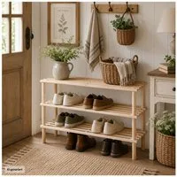 HTI-Living Schuhregal Schuhregal 3 Ebenen Anea Holz Natur, Stück 1-tlg., Schuhablage Bambus