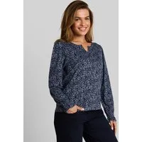 TOM TAILOR Langarmshirt T-Shirt (im Einserpack) Blusenshirt mit Blumenmuster