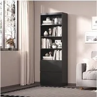 Bealife Bücherregal Bücherschrank Hochschrank mit 8 Fächern und 4 Schubladen