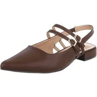 Ital-Design Damen Slingback-Pumps mit Blockabsatz elegant Schnürpumps (91742434) Blockabsatz Schnür- & Riemchenpumps in Braun