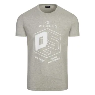 Diesel T-Diego-A3 'DSL' Box Logo Graues T-Shirt