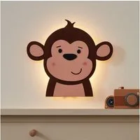 Lights4fun LED Wandleuchte Affen Wandleuchte mit Fernbedienung